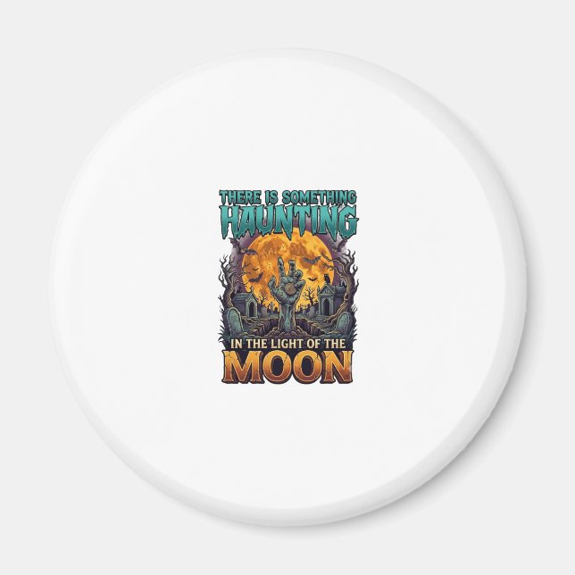Aimant Quelque chose hantant lune Halloween Zombie Main G (Devant)
