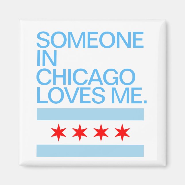 Aimant Quelqu'Un À Chicago M'Aime Drapeau (Devant)