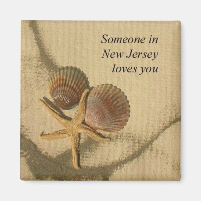 Aimant Quelqu'Un Dans Le New Jersey Aime You-Beach Shells (Devant)