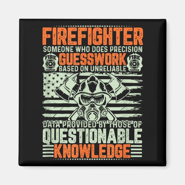 Aimant Questionable Knowledge Fireman Gift Proud Firefigh (Devant)