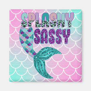 Aimant Queue de sirène rose violet vert Splashy Sassy Fém