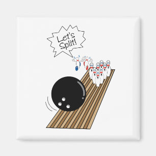 Aimant quilles de bowling effrayées humour de dessin anim