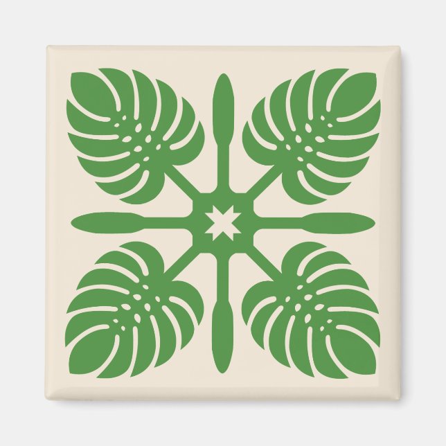Aimant QUILT HAWAIIAN - Monstera (Devant)