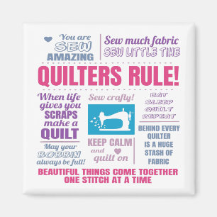 Aimant Quilters Règle Drôle Quilting Sayings