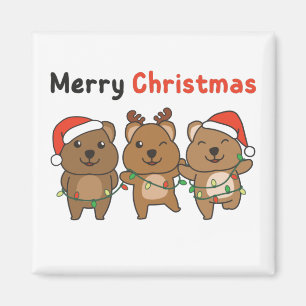 Aimant Quokka Christmas mignon Quokka Joyeux Noël Magne