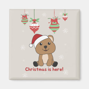 Aimant Quokka Noël Neige Hiver Animaux Quokkas Magne