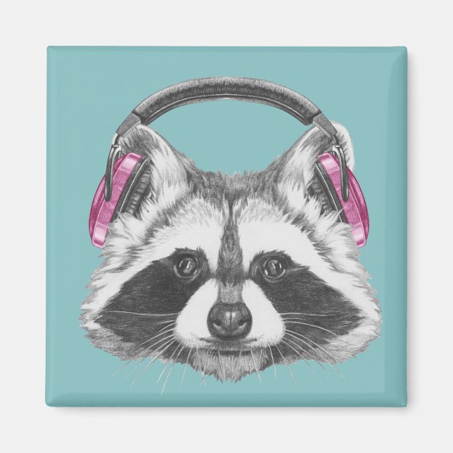 Aimant Raccoon d'Héadphone (Devant)
