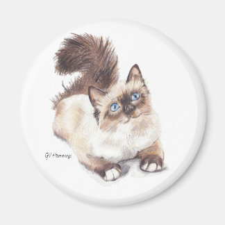 Aimant Ragdoll cat par Artist GV Hemmings