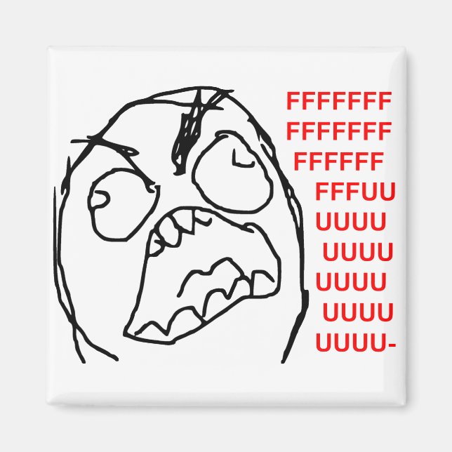 Aimant Rage Guy Angry Fuu Fuu Rage Face Meme (Devant)