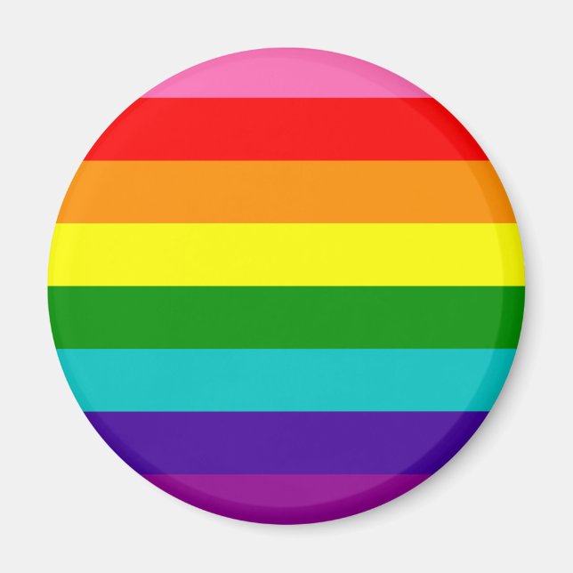 Aimant Rainbow Gay Pride LGBT Original 8 Stripes (Devant)