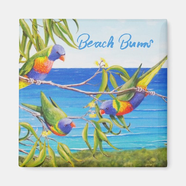Aimant Rainbow Lorikeet Beachy Blue Art Australie (Devant)