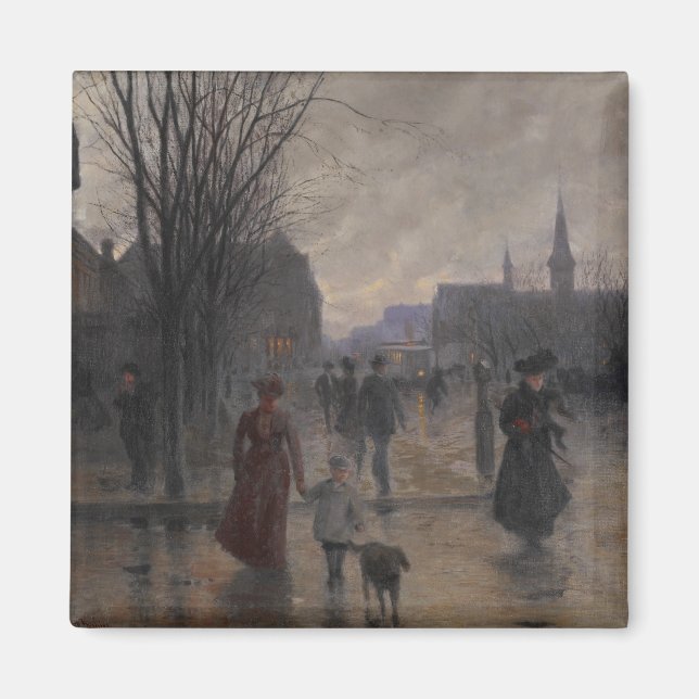 Aimant Rainy Evening on Hennepin Avenue, c.1902 (Devant)