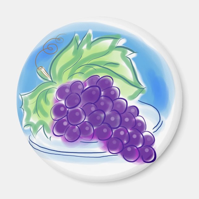 Aimant Raisins sur une plaque (Devant)