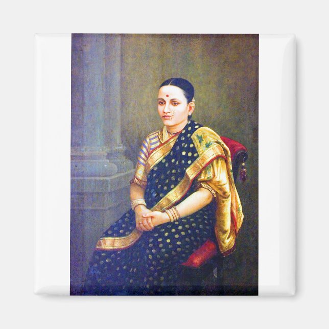 Aimant Raja Ravi Varma Portrait d'une femme (Devant)