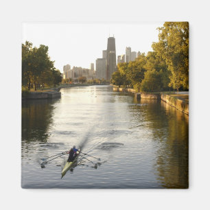 Aimant Rameurs dans le lagon de Lincoln Park, Chicago, Il