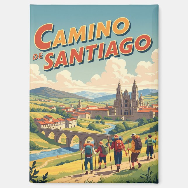 Aimant Randonnée Camino de Santiago (Recto)