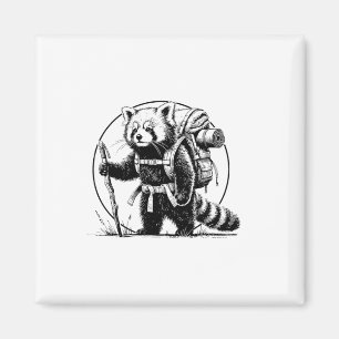 Aimant Randonnée Panda roux Randonnée Animaux Drôle Cotta