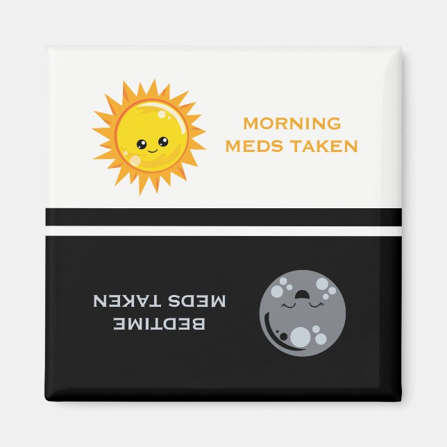Aimant Rappel de médicaments jour et nuit (Devant)