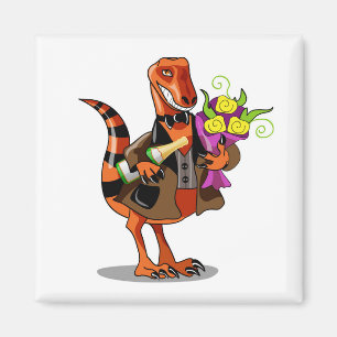 Aimant Raptor Tenant Une Bouteille De Vin Et Fleurs Étinc