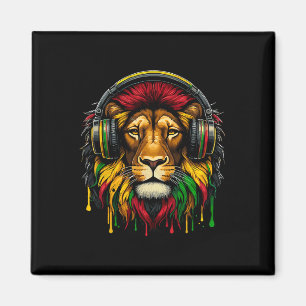 Aimant Rasta Raggae Jamaïque Casques De Musique Lion De J