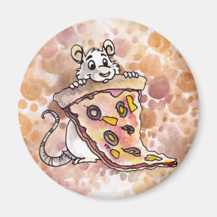 Aimant Rat avec l'aimant de pizza