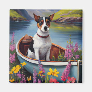 Aimant Rat Terrier sur une pagaie : une aventure Pittores