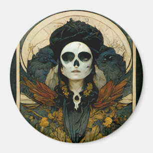 Aimant Raven Sorcière Imaginaire Horreur Goth Gothique