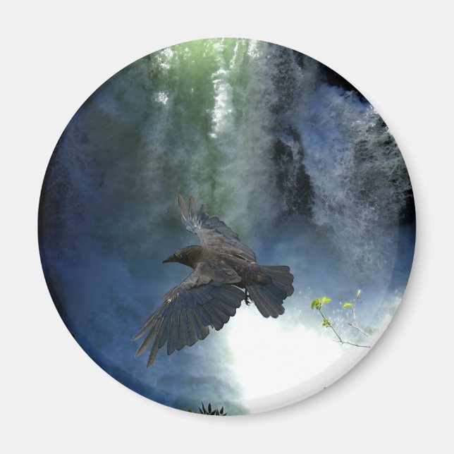 Aimant RAVEN & WATER FALL Nature Cadeaux (Devant)