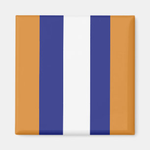 Aimant rayures Brown, bleu marine et blanches