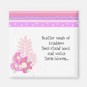 Aimant Rayures et Fleurs - Message Inspirant