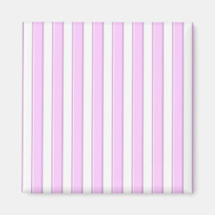 Aimant Rayures roses sur fond blanc
