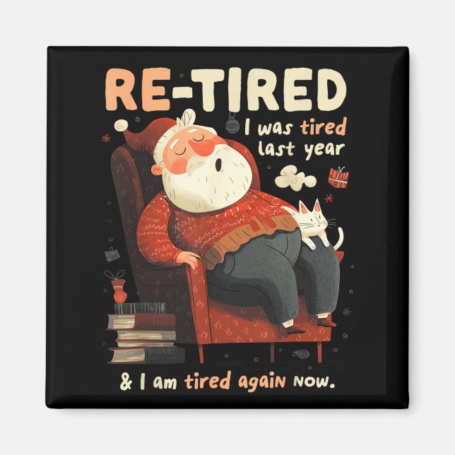 Aimant Re-tired Santa Definition Funny  (Devant)