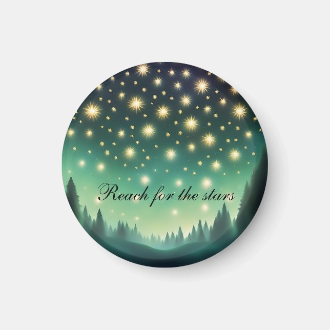 Aimant Reach for the Stars - Tons verts Starry Night (Devant)