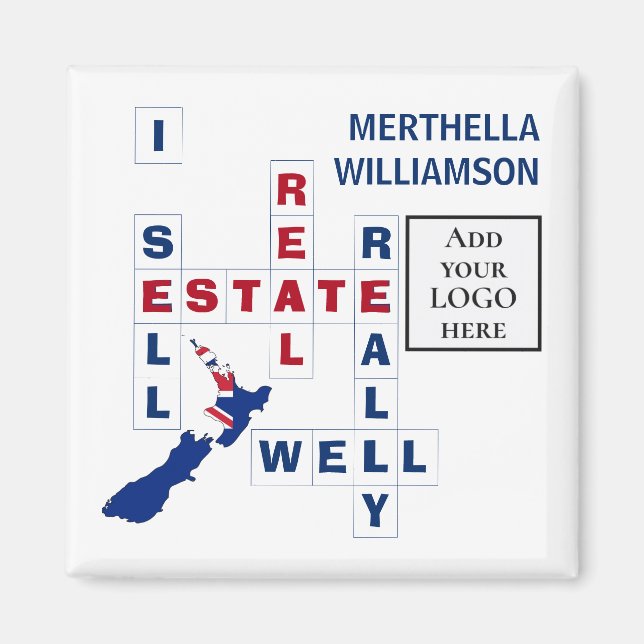 Aimant Realtor NEW ZEALAND Logo Immobilier (Devant)