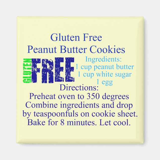 Aimant Recette de biscuits sans gluten (Devant)