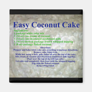 Aimant Recette de gâteau à la noix de coco