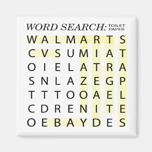 Aimant Recherche de mots sur papier toilette