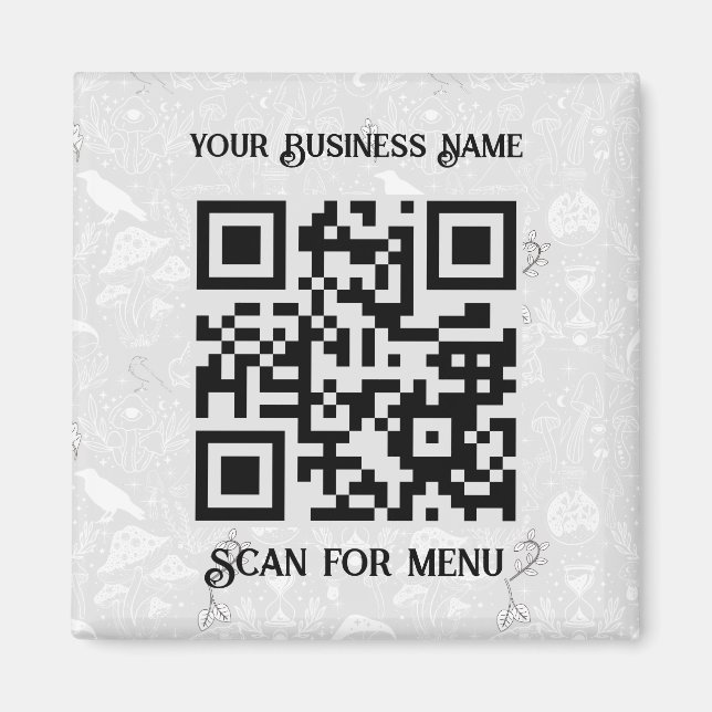 Aimant Rechercher le menu QRcode personnalisé LGrey Hallo (Devant)