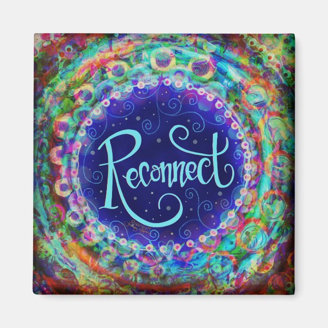Aimant Reconnectez Pretty Blue Trendy ONE WORD Inspirivit (Devant)