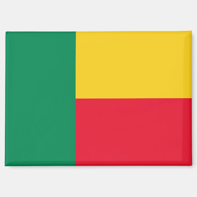 Aimant Rectangle Drapeau National du Bénin (Recto)