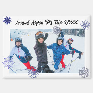 Aimant Rectangle flocon de neige photo personnalisée Voya