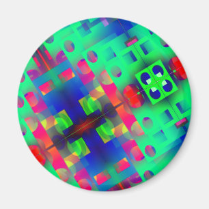 Aimant rectangles colorés avec trou, enfoncés au centre