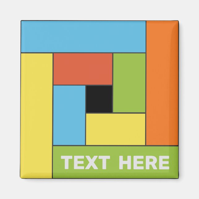 Aimant Rectangles géométriques (ver8) avec n'importe quel (Devant)