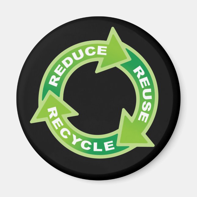 Aimant recyclé de Reduce Reuse (Devant)