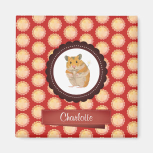 Aimant Red Ajouter Votre Nom Hamster