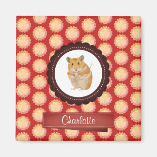 Aimant Red Ajouter Votre Nom Hamster