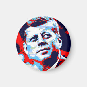 Aimant Red Blue Pop Art JFK John F. Kennedy