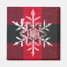 Red Buffalo Plaid Winter Holiday Snowflake Magazin