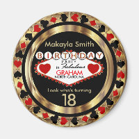 Red Casino Poker Chip Anniversaire