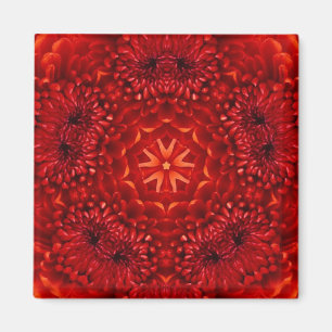 Aimant RED DAHLIA FLOWERS Abstract Floral